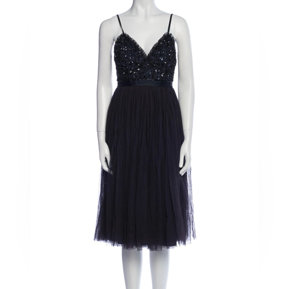 Needle&Thread Elegant Black Evening Dress. Size 8